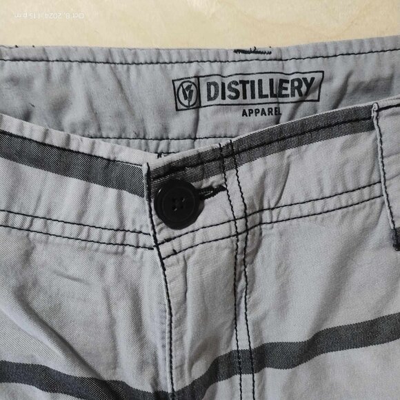 Distillery 100% cotton size 32 Grey and Black Stripes Utility Chino - Picture 2 of 7